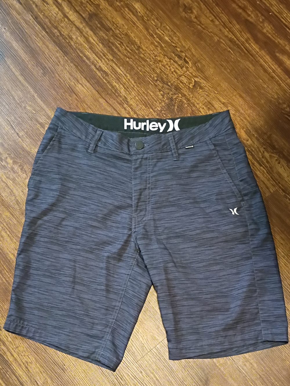 Hurley Men Hybrid Walking Shorts Beach Coastal Vacation Blue Heather Size 30